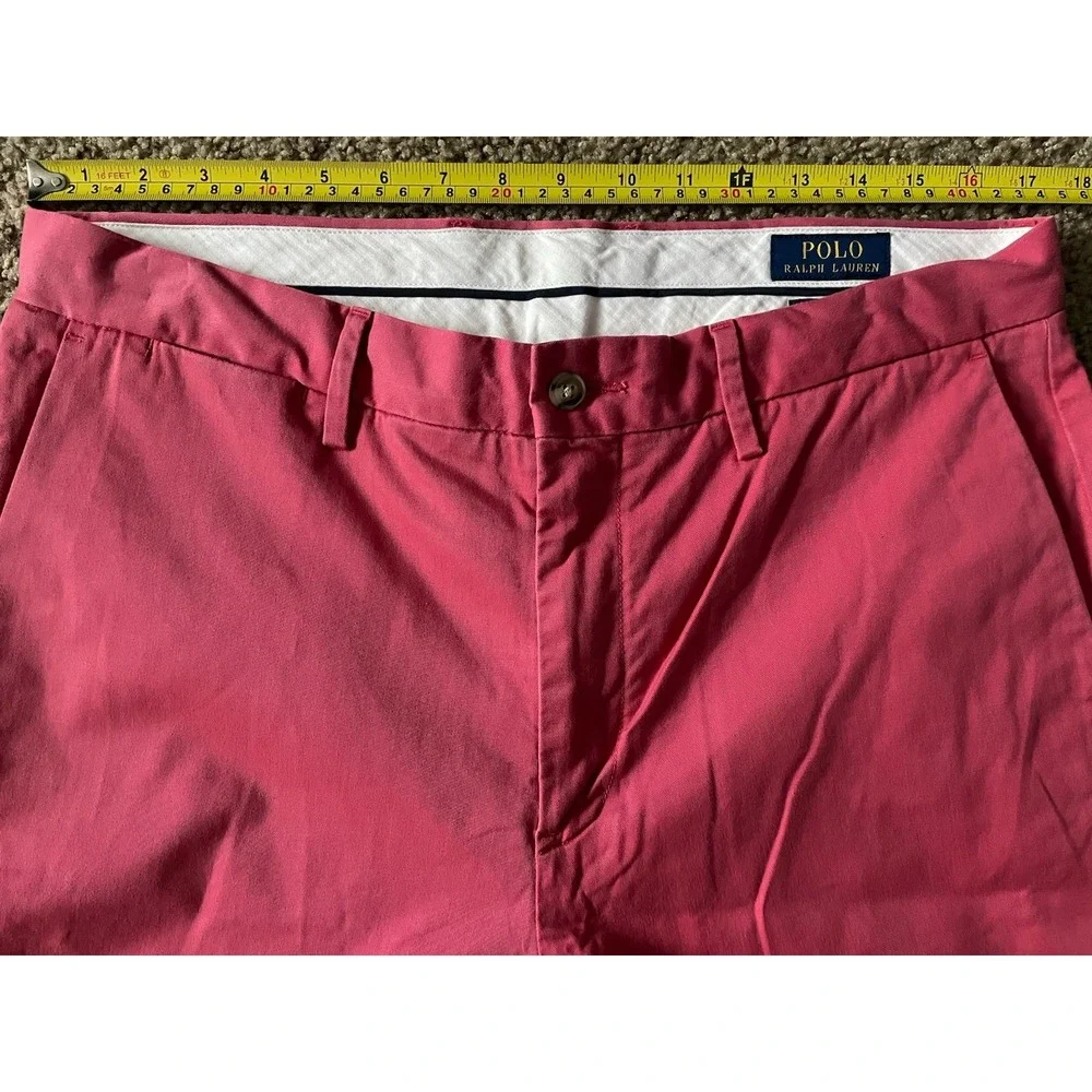 Polo Ralph Lauren Chino Pants Trousers Straight Leg Flat Front Pink 34x30 JBHS